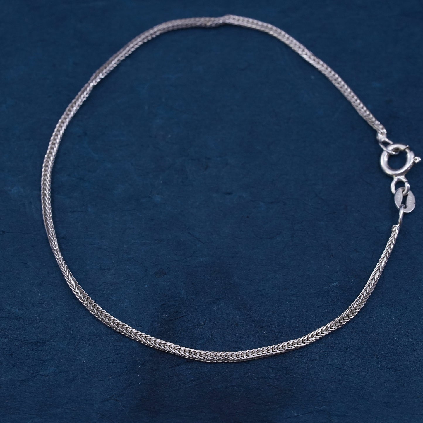 7.5”, vintage Italian Sterling silver bracelet, 925 silver twisted snake chain