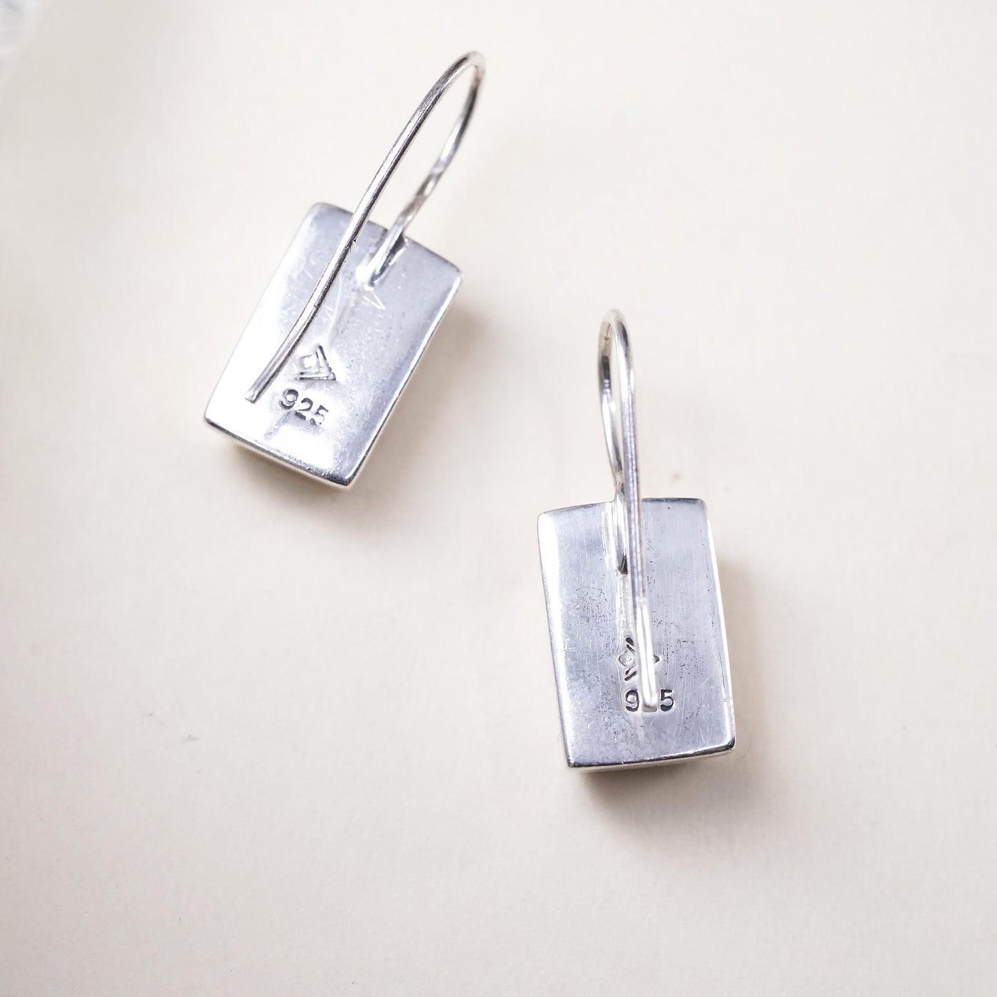 Vintage silpada Sterling 925 silver handmade rectangular earrings