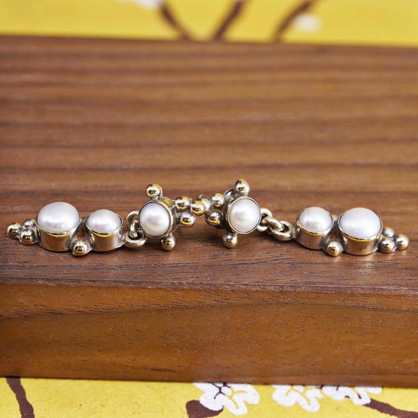 Janice Girardi JGD vermeil gold over Sterling 925 silver earrings with pearl