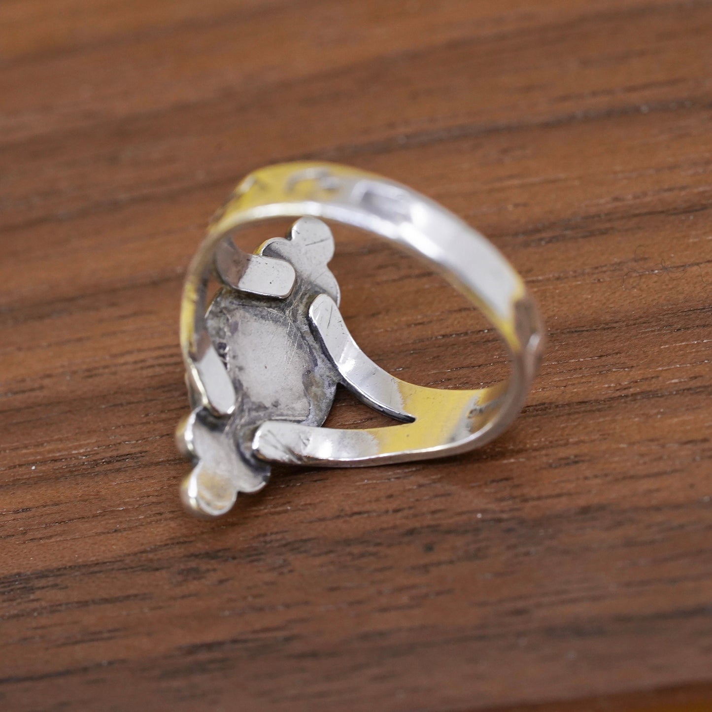Size 7, Native American bell trading post Sterling silver ring, 925 turquoise
