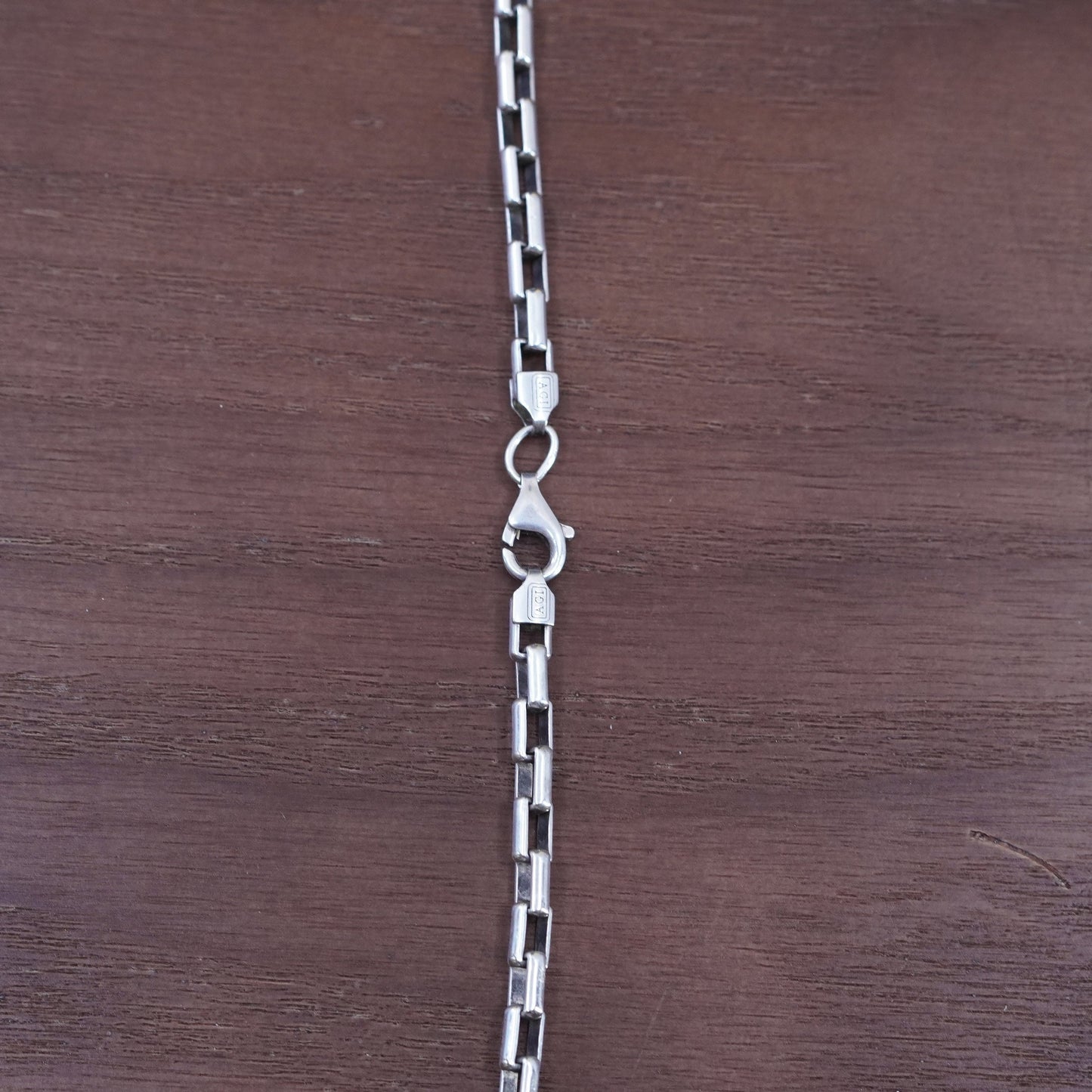 24” 4mm, vintage AGI Italian sterling silver bold elongated chain, 925 necklace