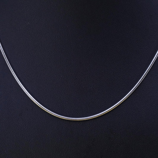 18" 1.6mm, vintage AGI Sterling silver necklace, Italy 925 snake chain
