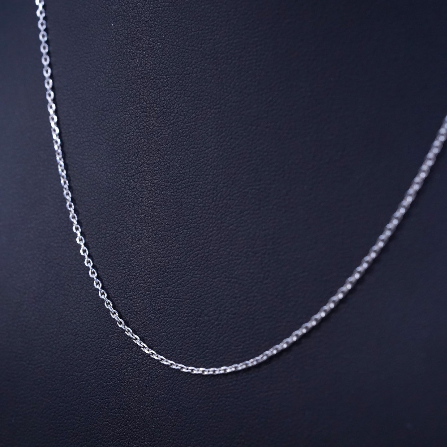 18”, 1mm, vintage Sterling silver handmade necklace, 925 circle chain