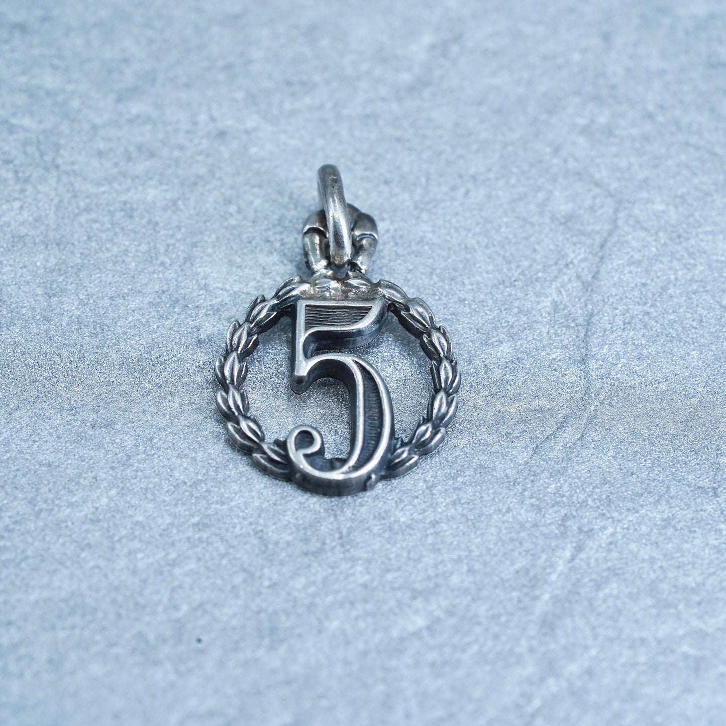 vintage Sterling 925 silver charm, number “5”, stamped sterling