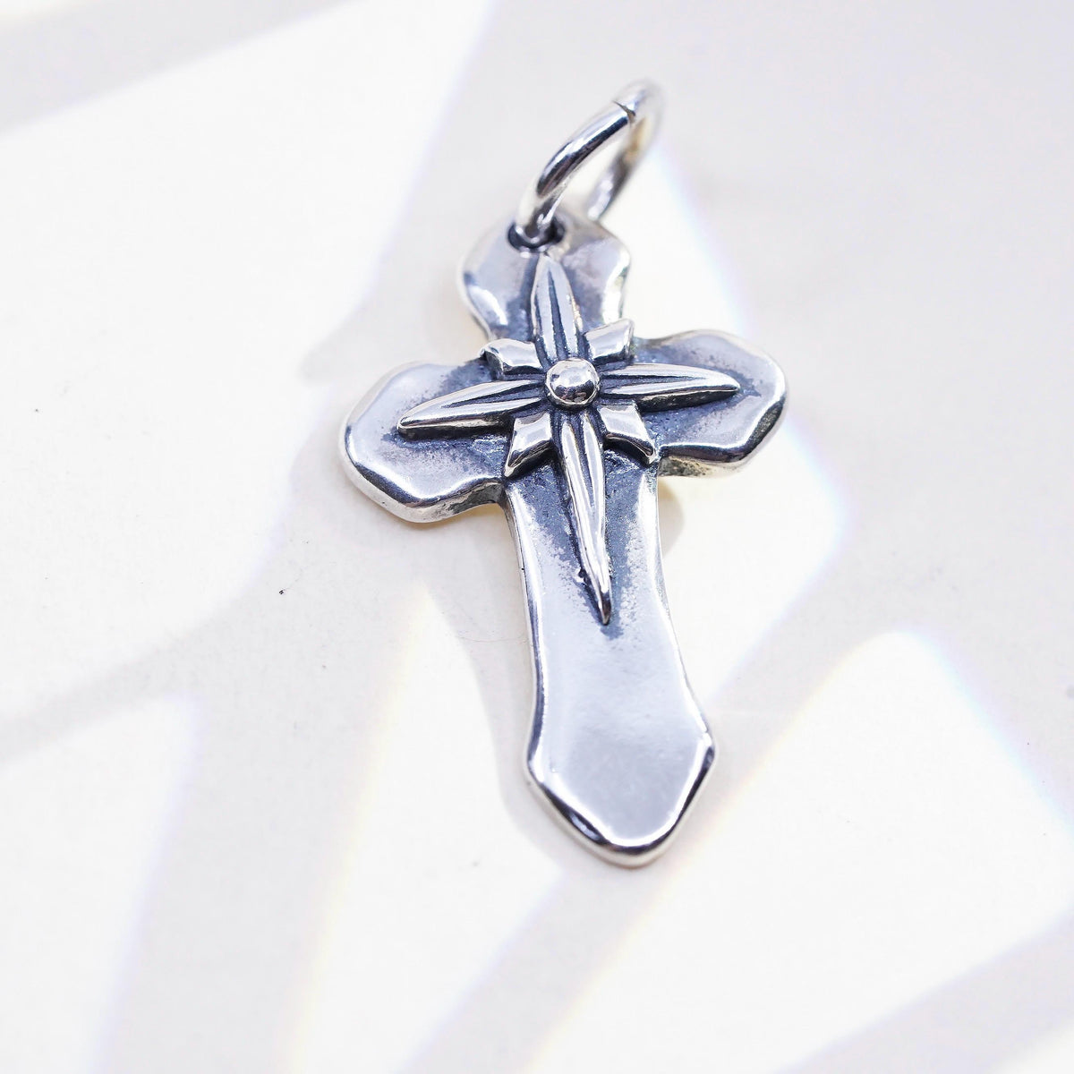 Sterling Silver Lord Lead Me Cross Pendant, Religious 925 Christian Cross Charm