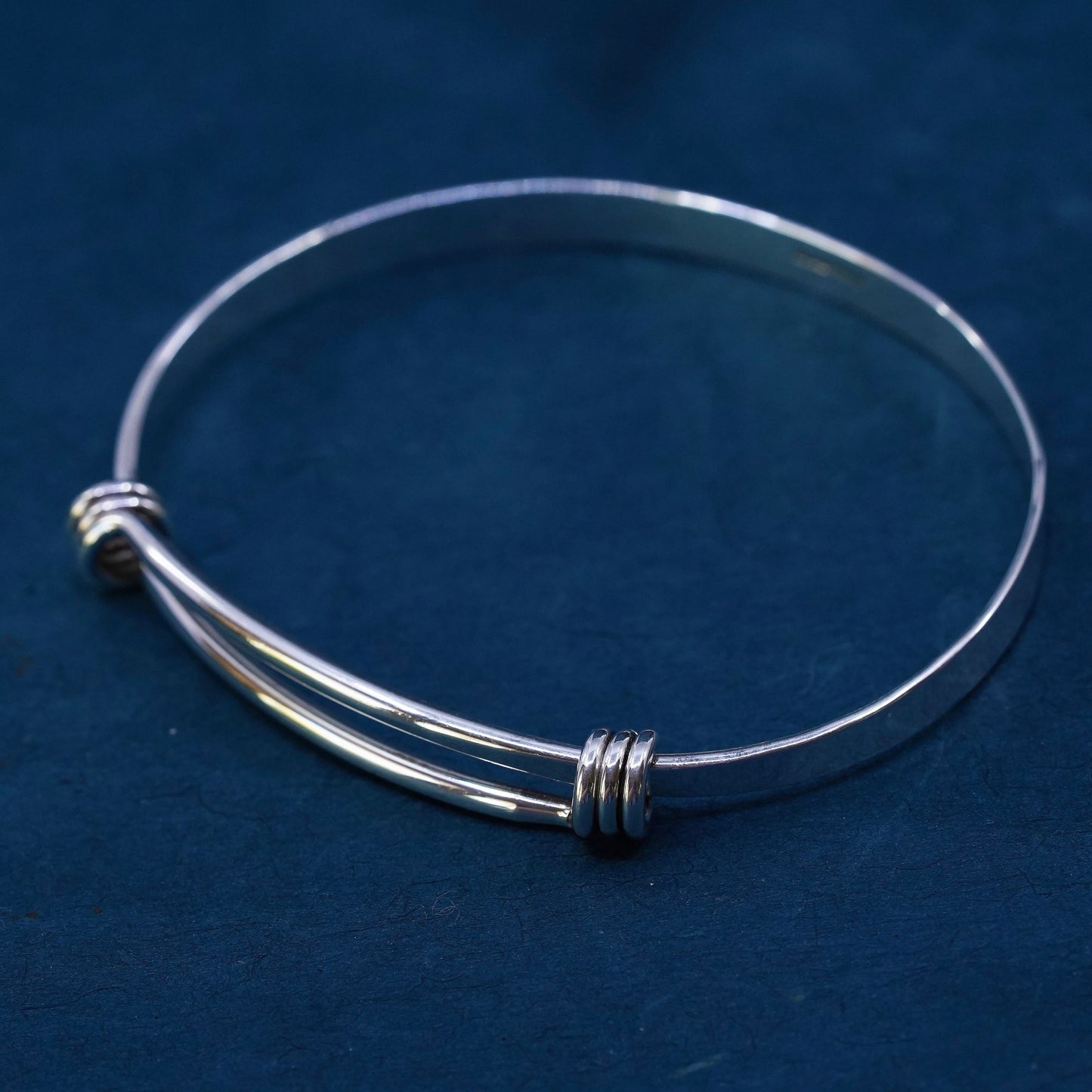 7.5", vintage Ed Levin Sterling silver handmade bracelet, 925 hinged bangle