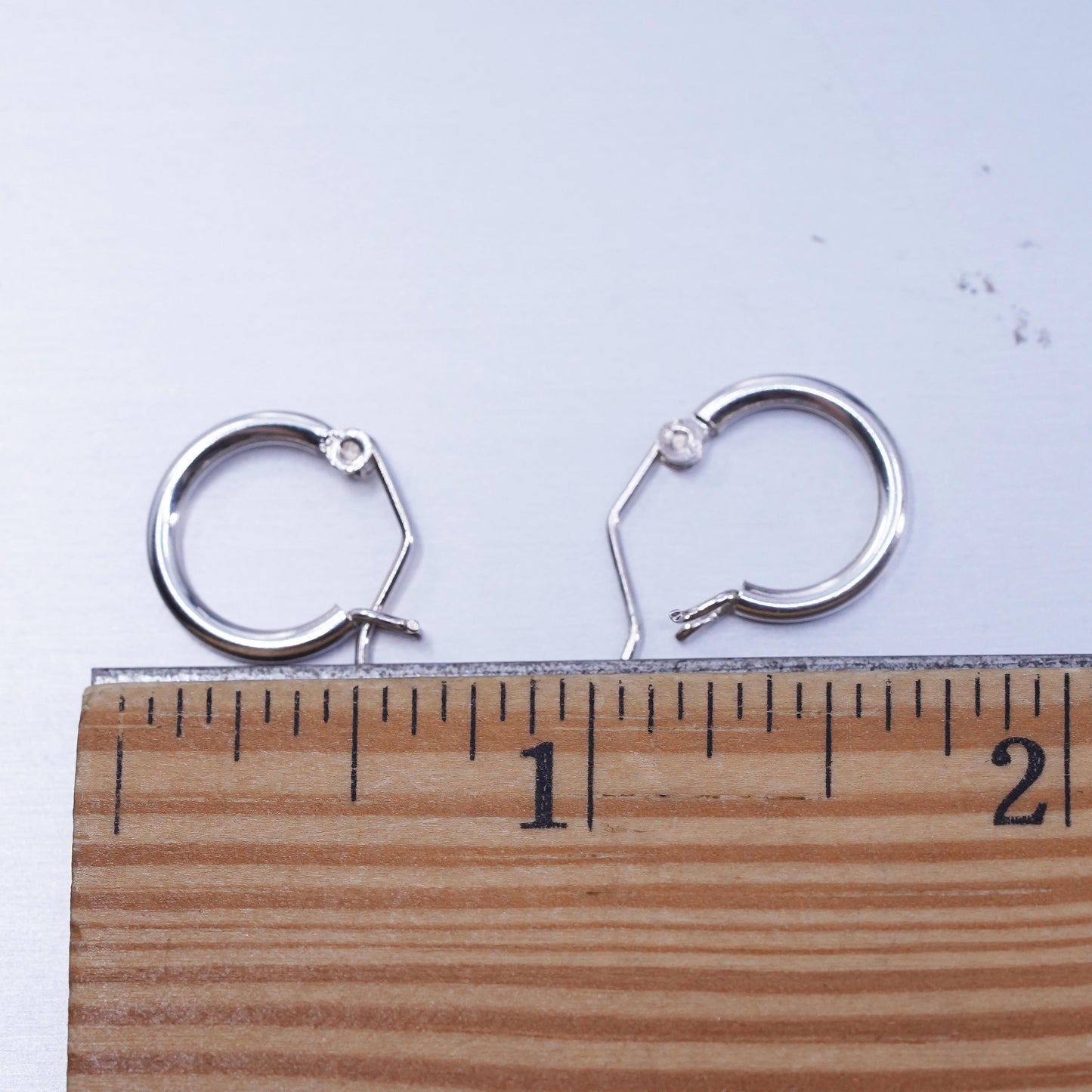0.5”, vintage Sterling silver handmade earrings, 925 hoops