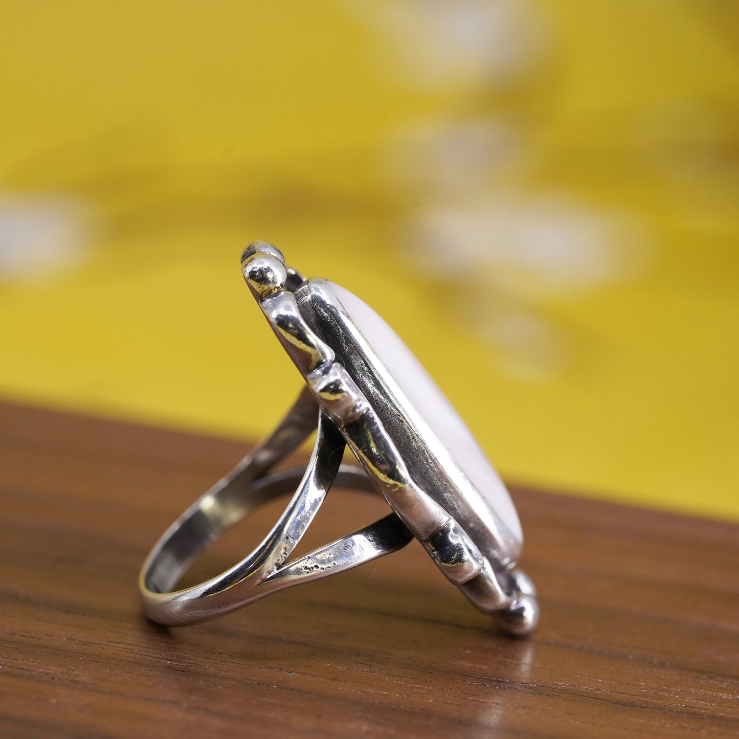 Size 5, Sterling 925 silver ring, jewelry, southwestern white mother of pearl