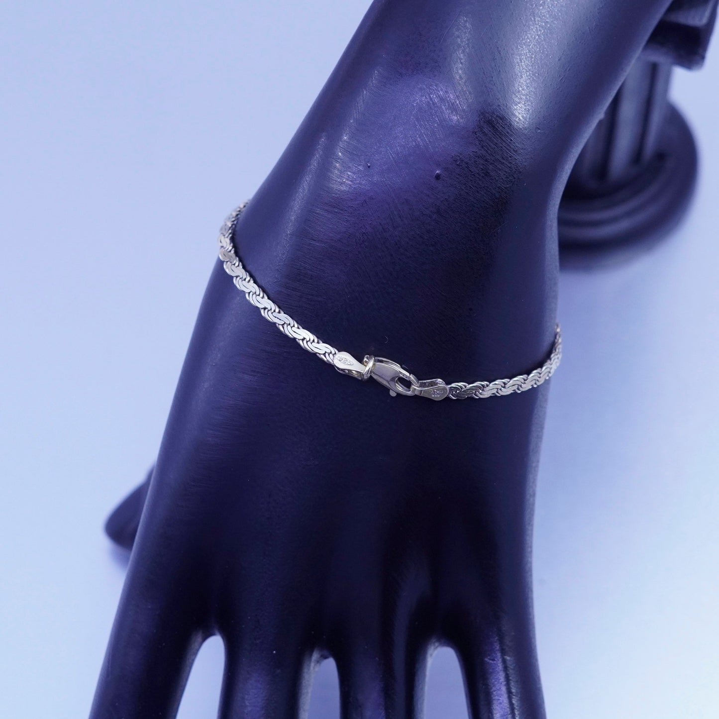 6.5”, vermeil gold over Italy Sterling 925 silver bracelet flatten nugget chain