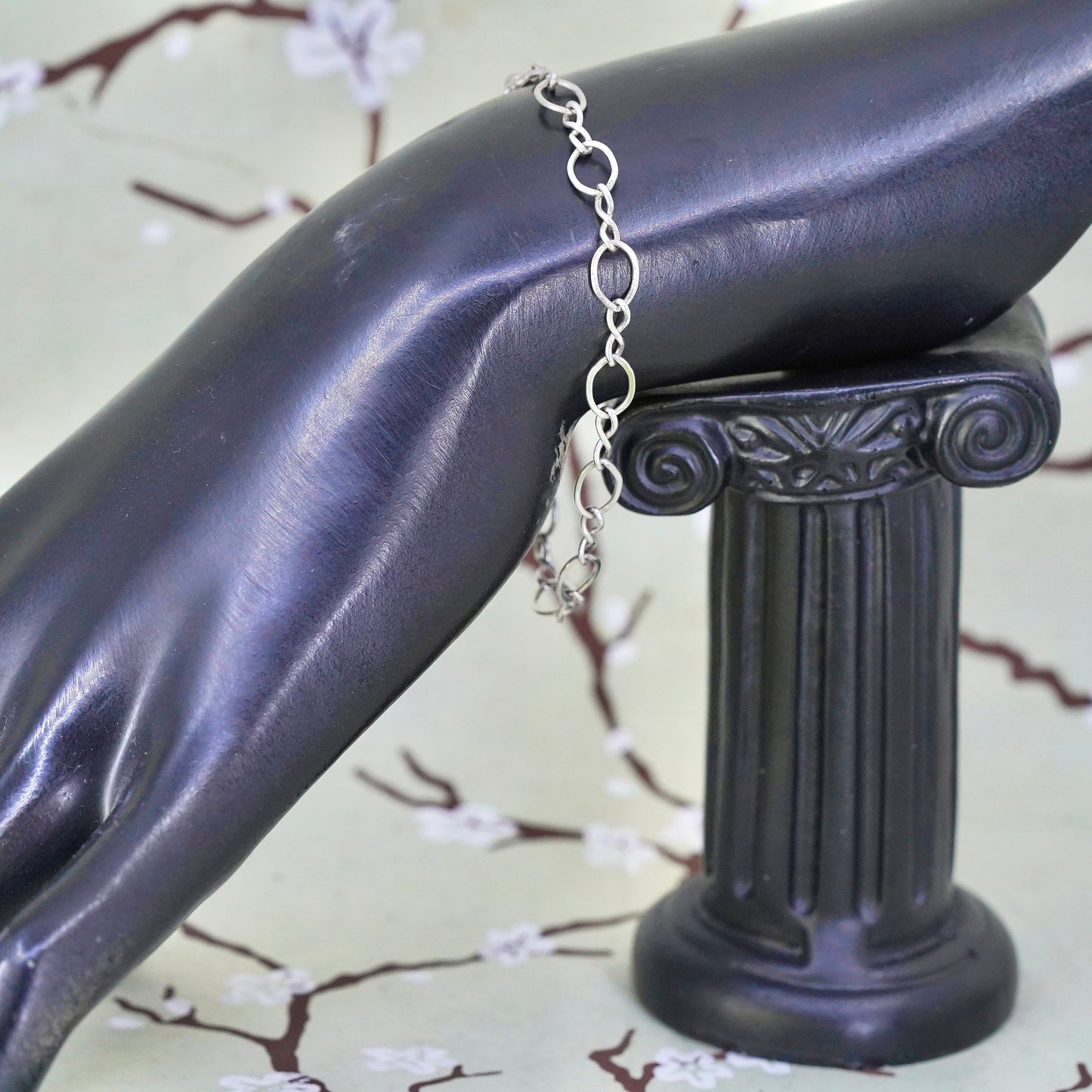 6.5”, 7mm, Vintage sterling 925 silver twisted curb bracelet