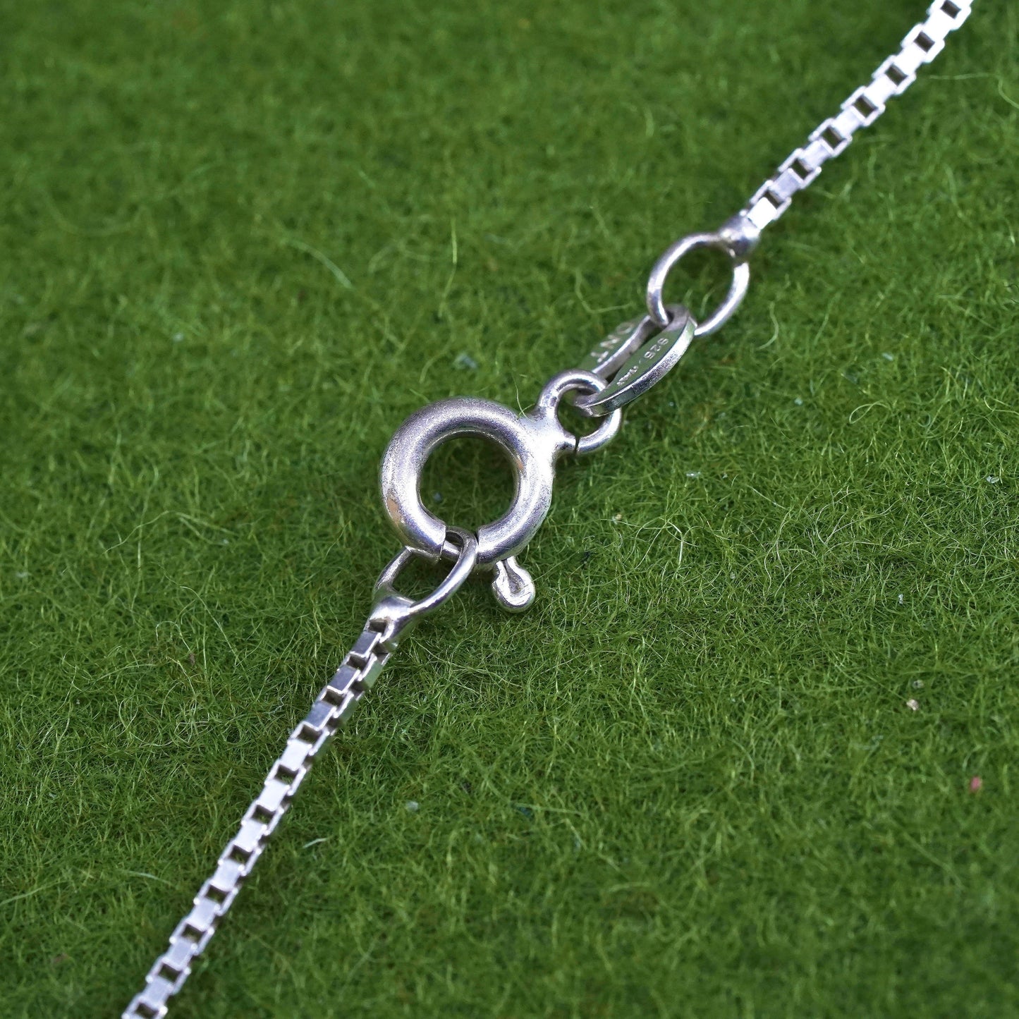 17” 1.4mm, Vintage Italian sterling 925 silver box chain, necklace