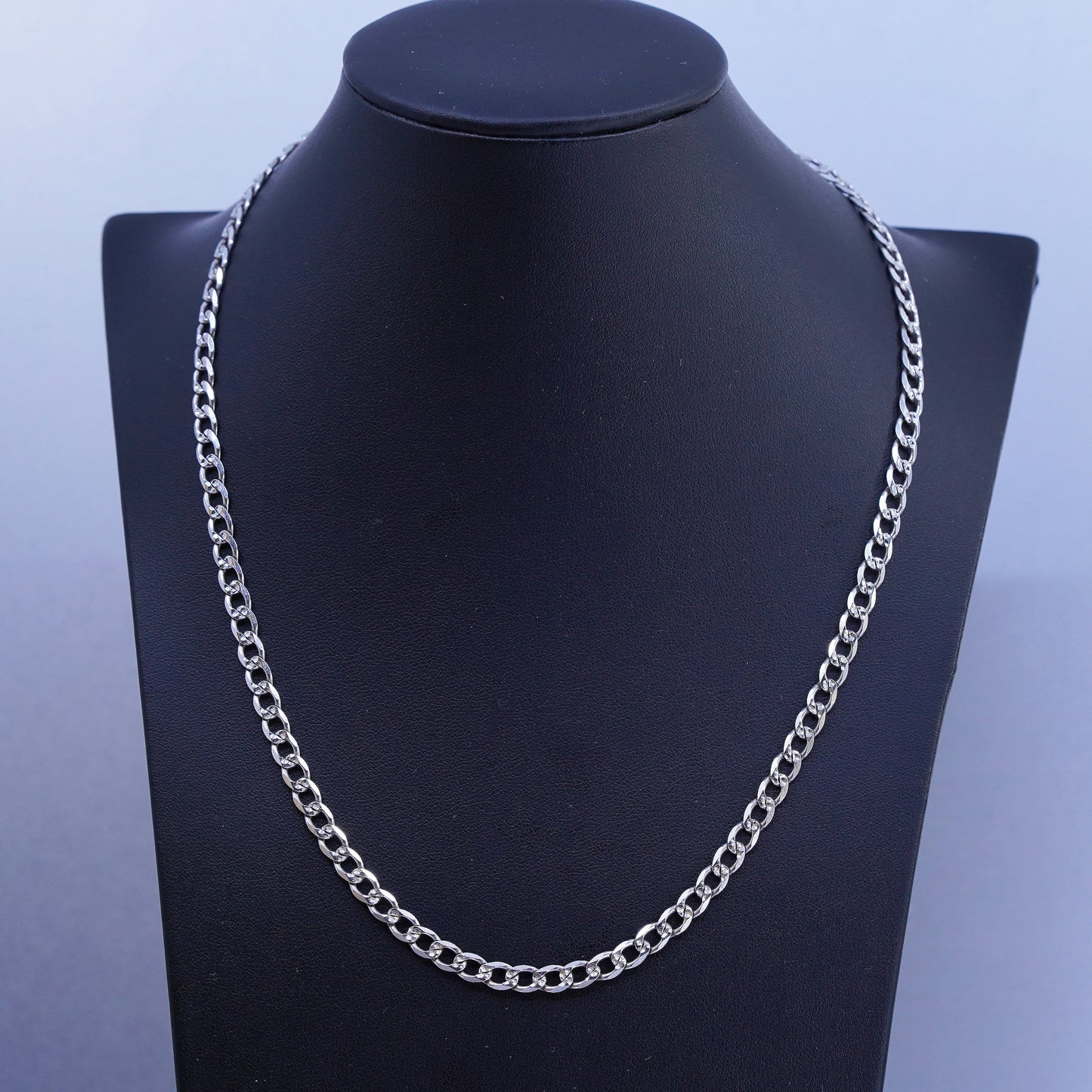 20” 5mm, vintage Italy Sterling 925 silver curb chain necklace