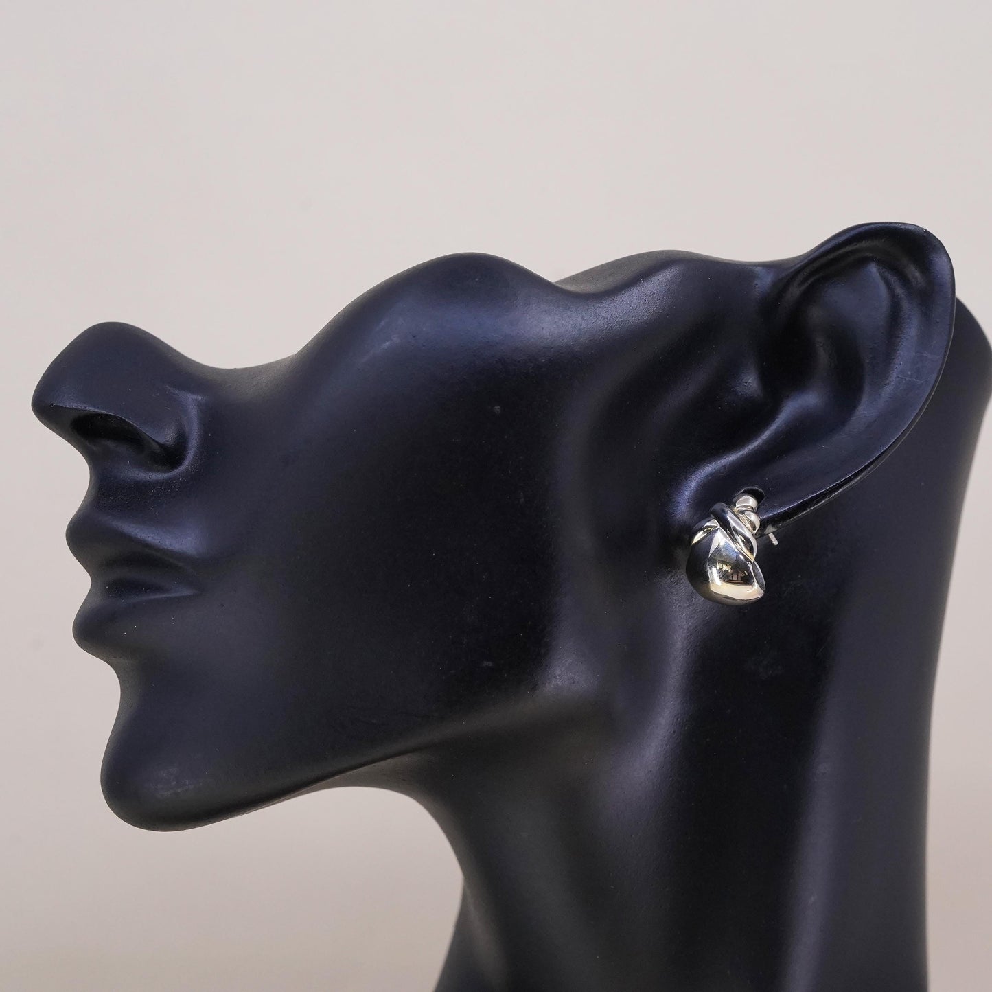 Vintage handmade single earring. Sterling 925 silver stud