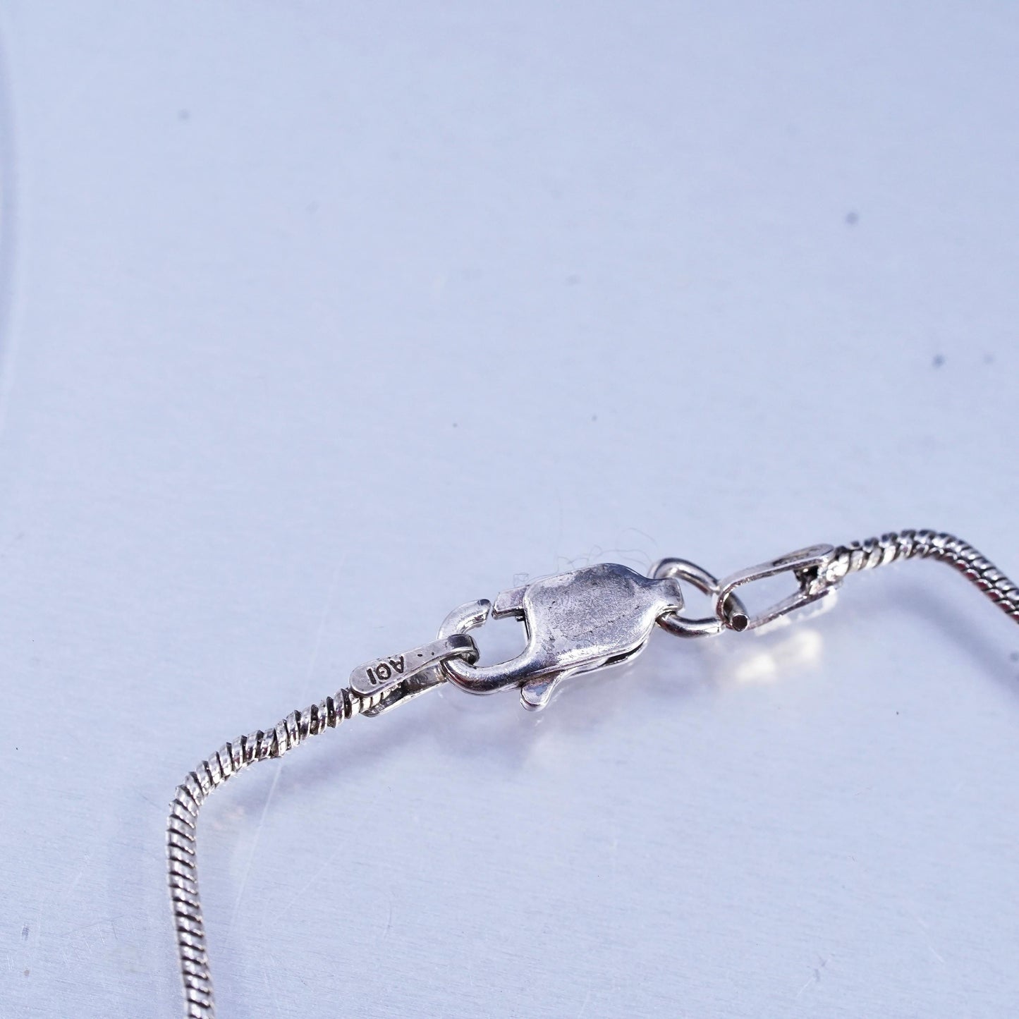 18", Sterling 925 silver snake chain necklace with circle photo locket pendant
