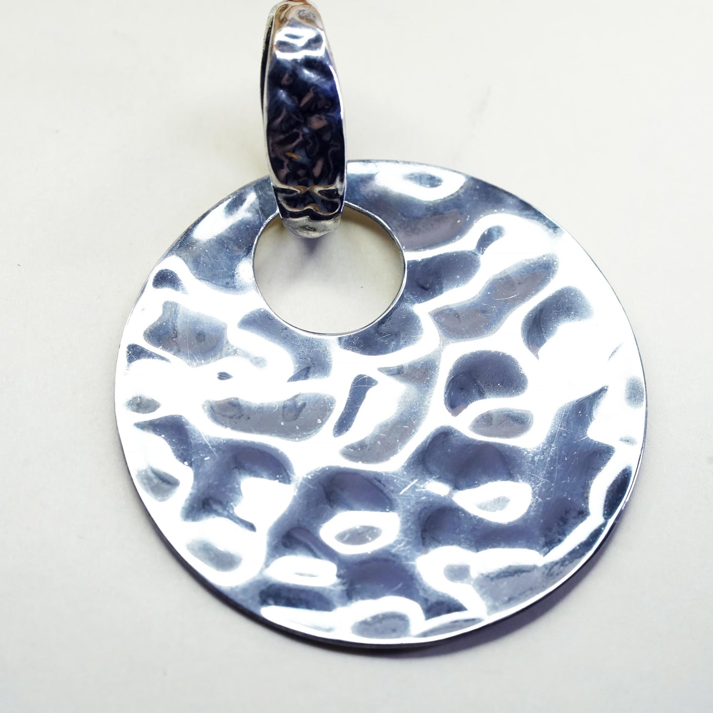 Vintage Silpada sterling 925 silver handmade hammered circle pendant
