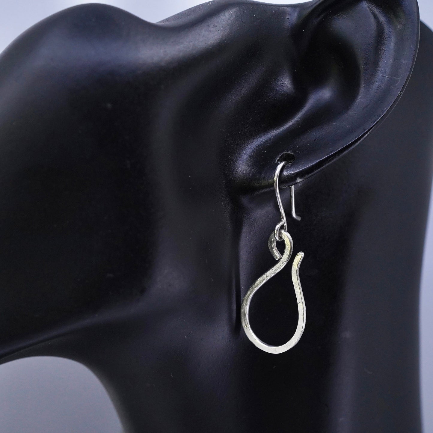 Vintage UGZ Sterling 925 silver handmade circle earrings