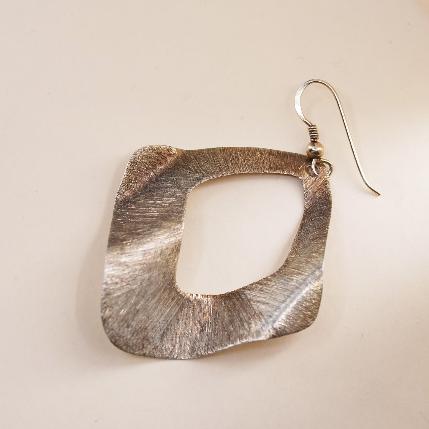 vintage matte vermeil gold over sterling silver 925 handmade single earring