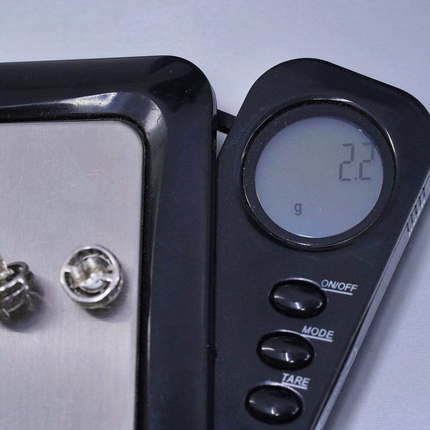 Vintage Sterling 925 silver earrings, square studs with cz inlay