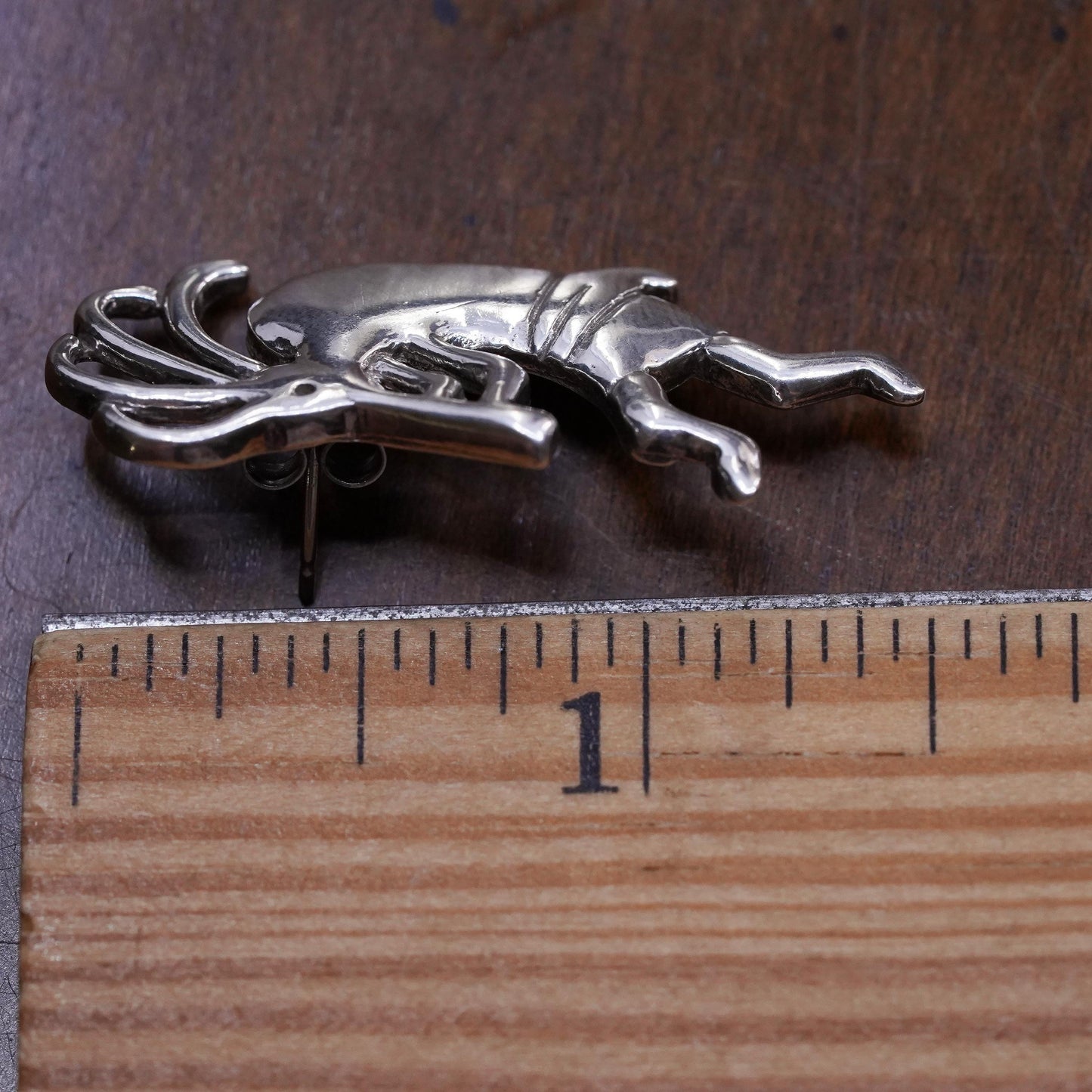 Vintage Native American single earring. Sterling 925 silver kokopelli stud