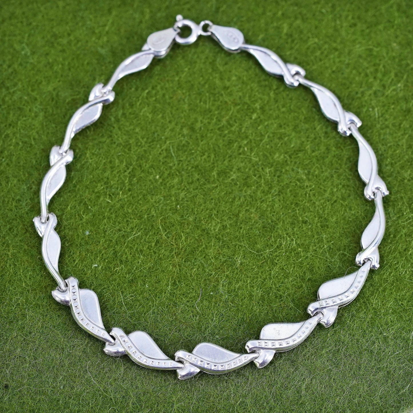 7.5", vintage Italy Sterling silver chain, 925 tennis bracelet