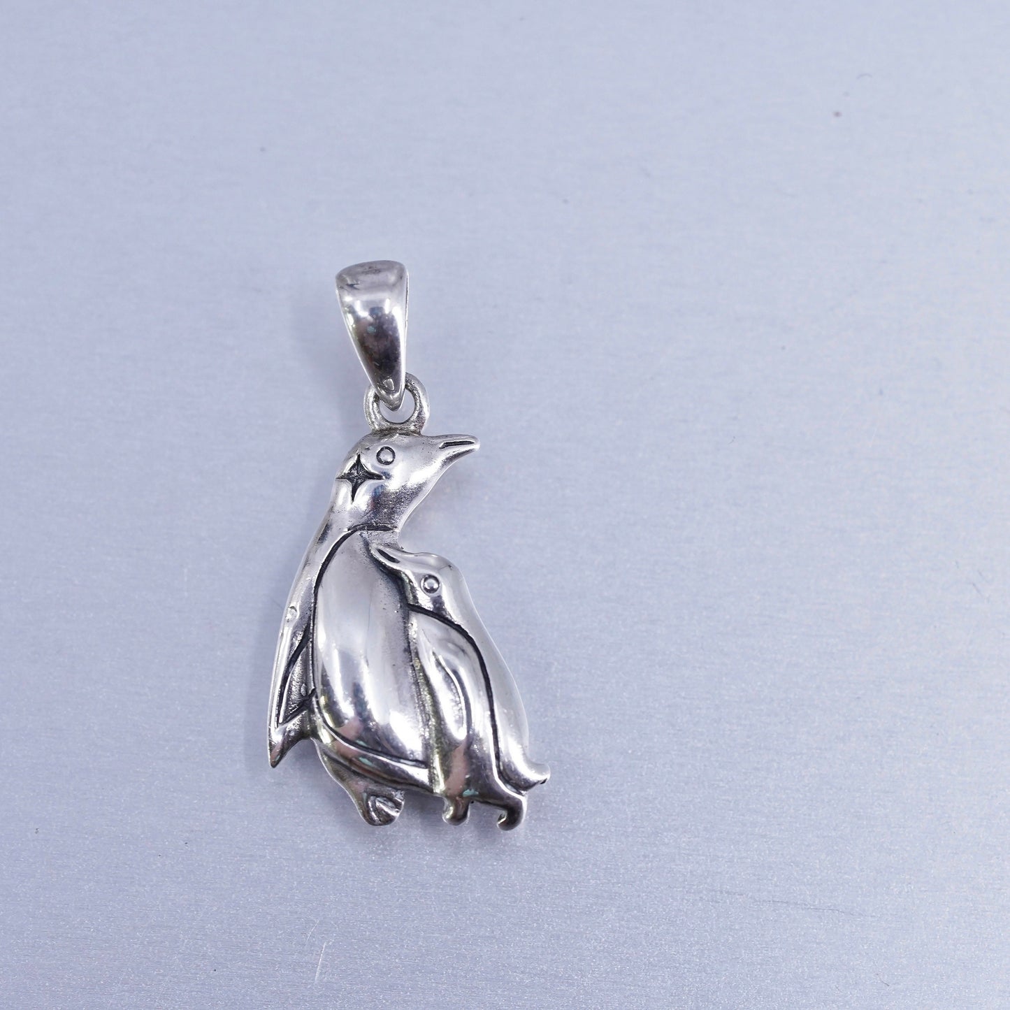 Vintage Sterling silver handmade 925 penguin pendant
