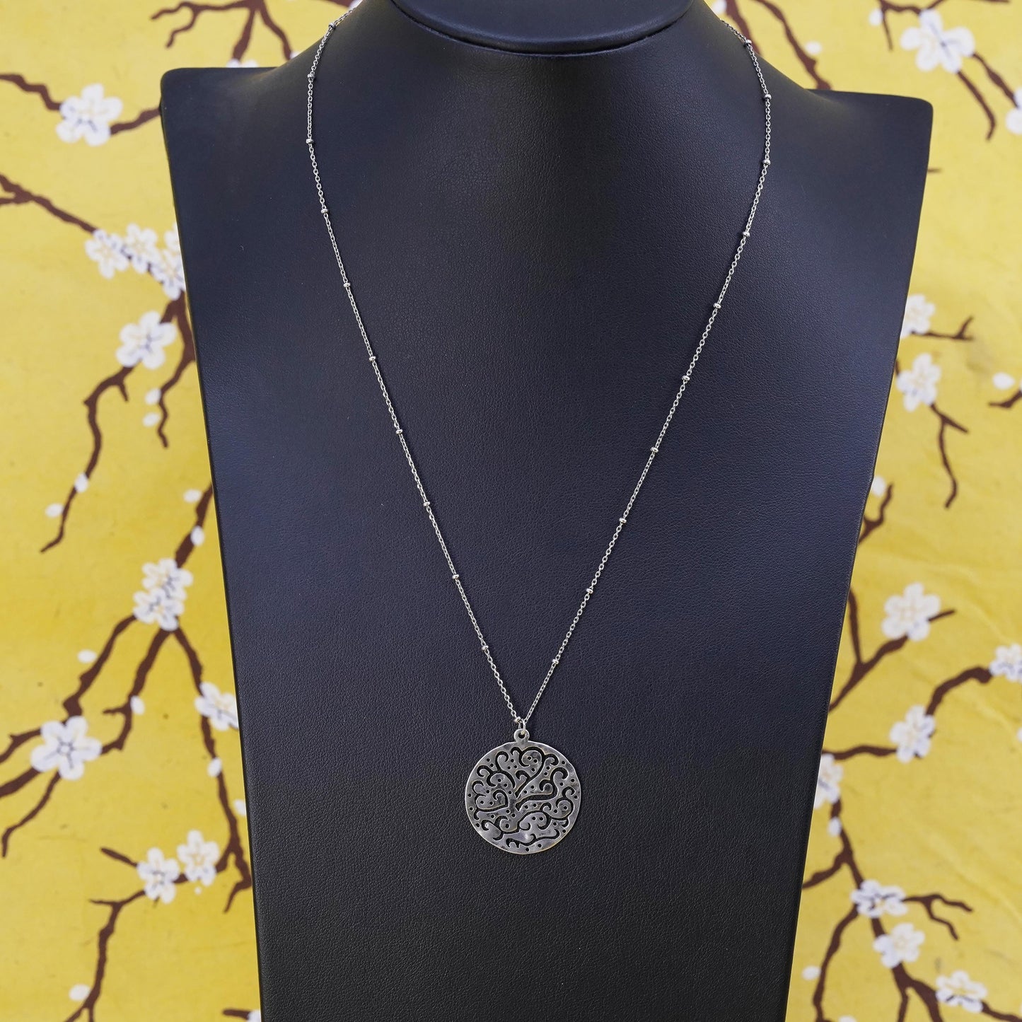 18” Silpada Sterling Silver Cut Above Filigree Pendant Necklace N2328 Retired