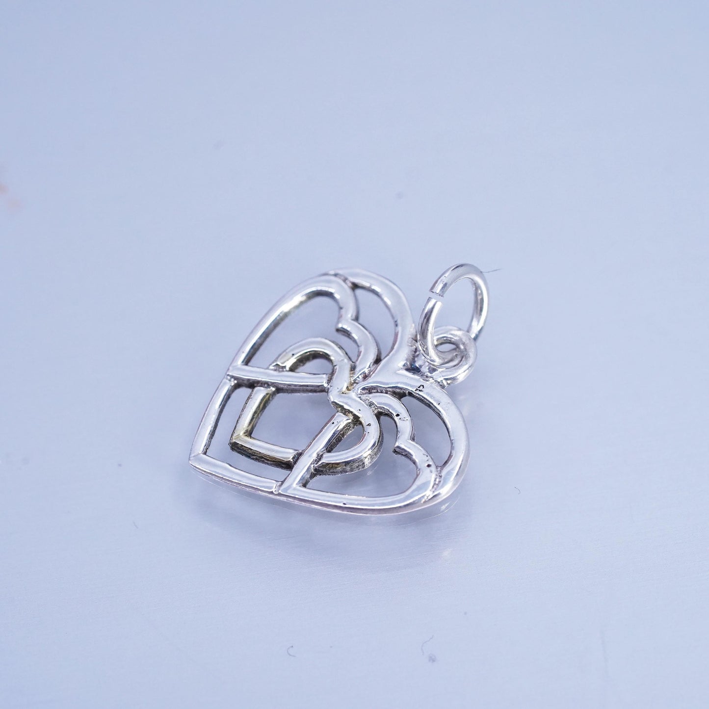 Vintage sterling 925 silver handmade Irish Celtic knot heart pendant