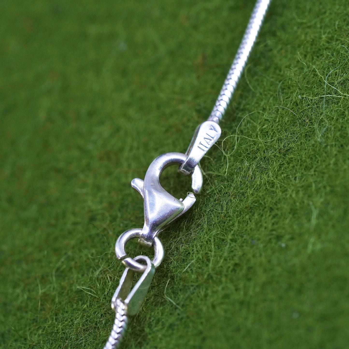 20”, 1mm, Vintage sterling silver snake chain, Italy 925 necklace