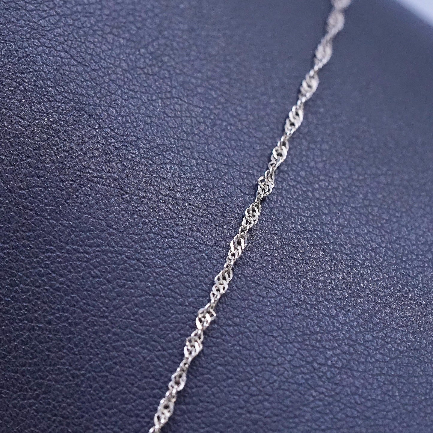 17” 1mm, Vintage Sterling silver necklace, twisted 925 chain