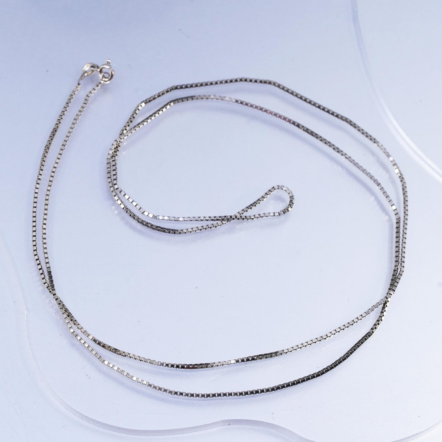 30" 1.6mm, vintage Italian gold plated Sterling 925 silver box chain necklace