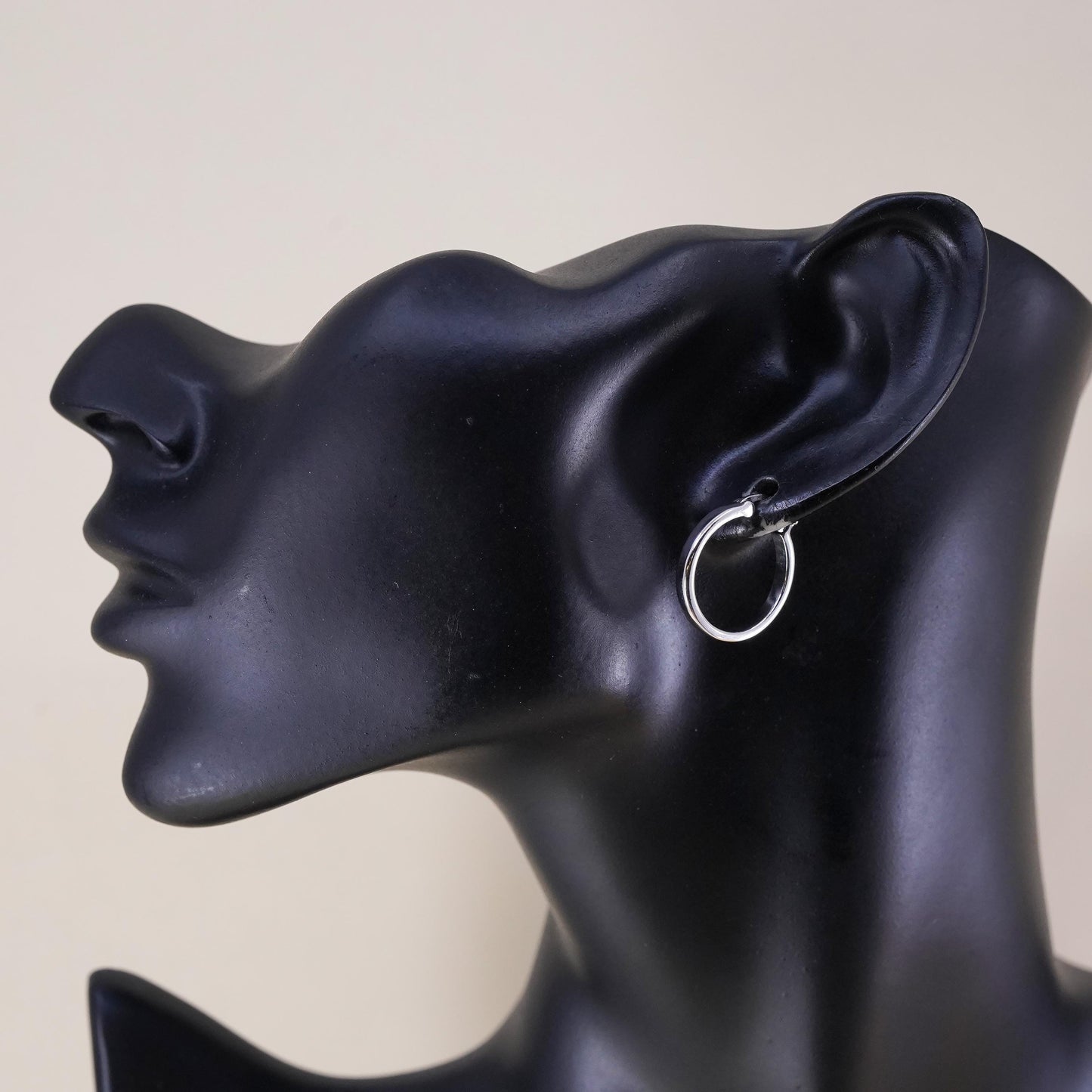 0.75", sterling silver loop earrings, fashion minimalist, fine 925 silver hoops