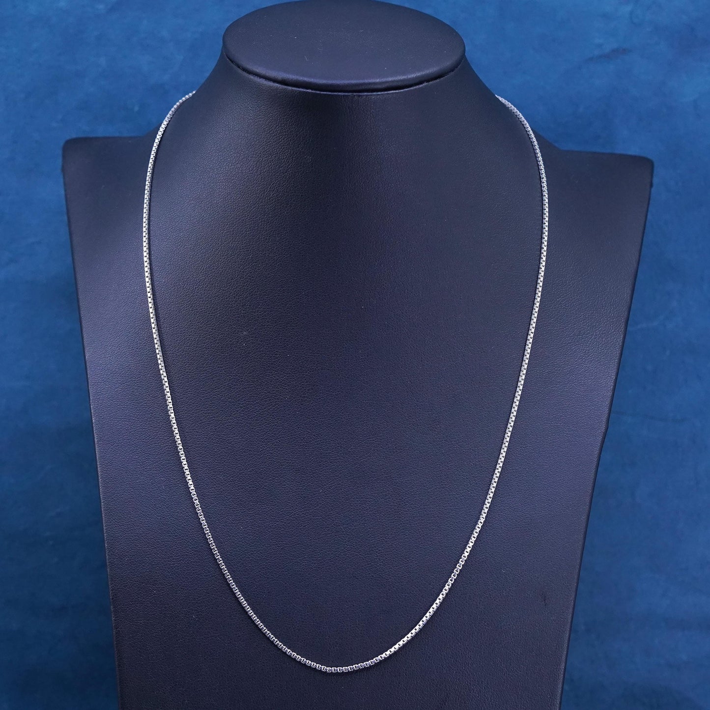 20" 1.6mm, vintage Italian Sterling silver necklace, 925 box chain