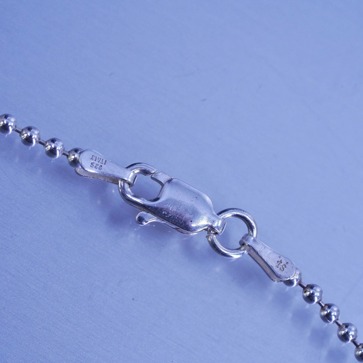 20”, Italian Sterling 925 silver handmade necklace sea washed nugget pendants