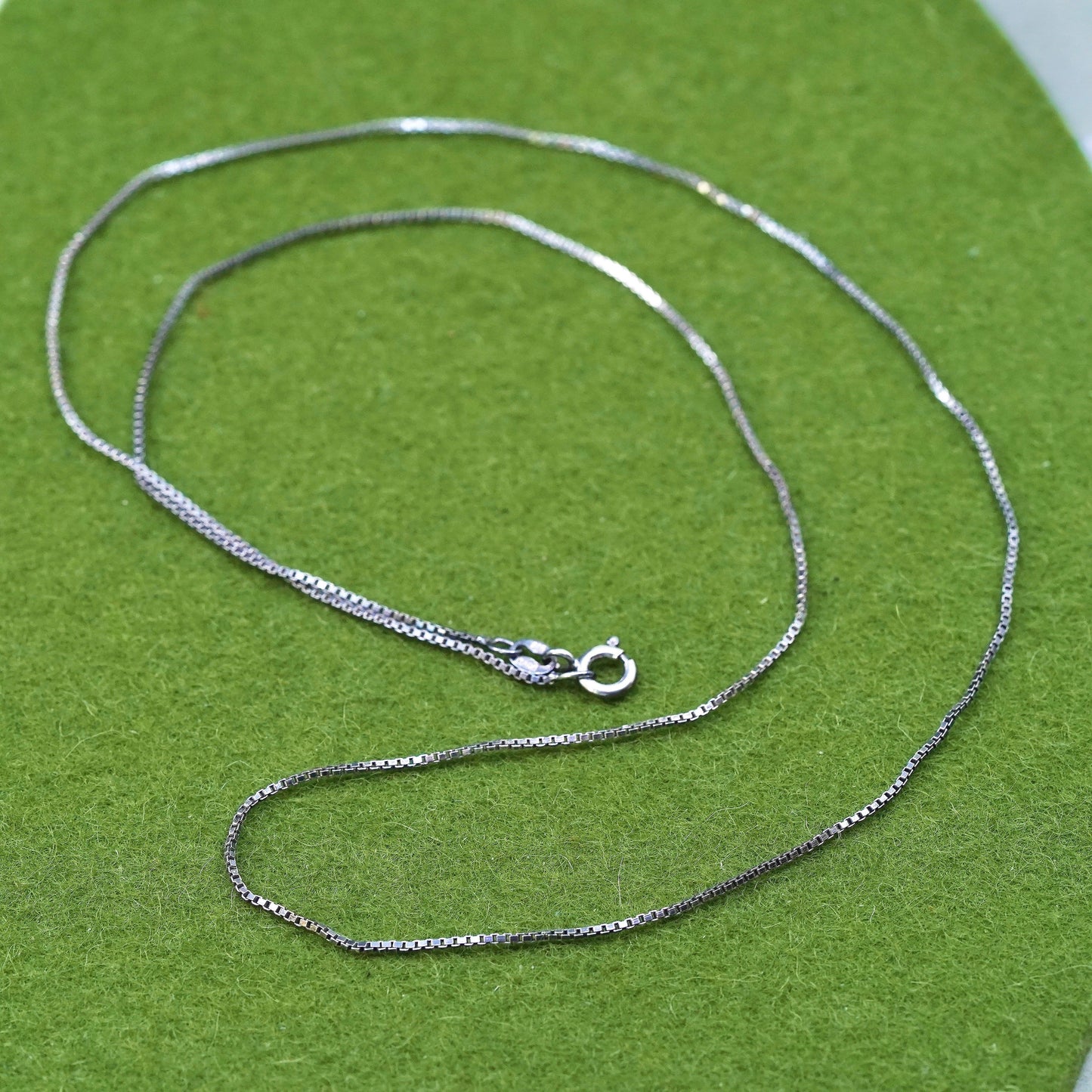 24", 1mm, Vintage Italian sterling 925 silver box chain, necklace