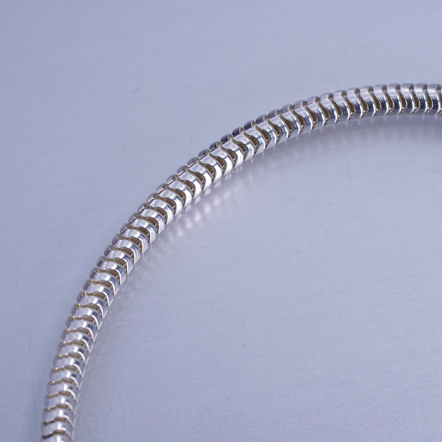 7.25” 3mm, Sterling 925 silver handmade bracelet, bold snake chain