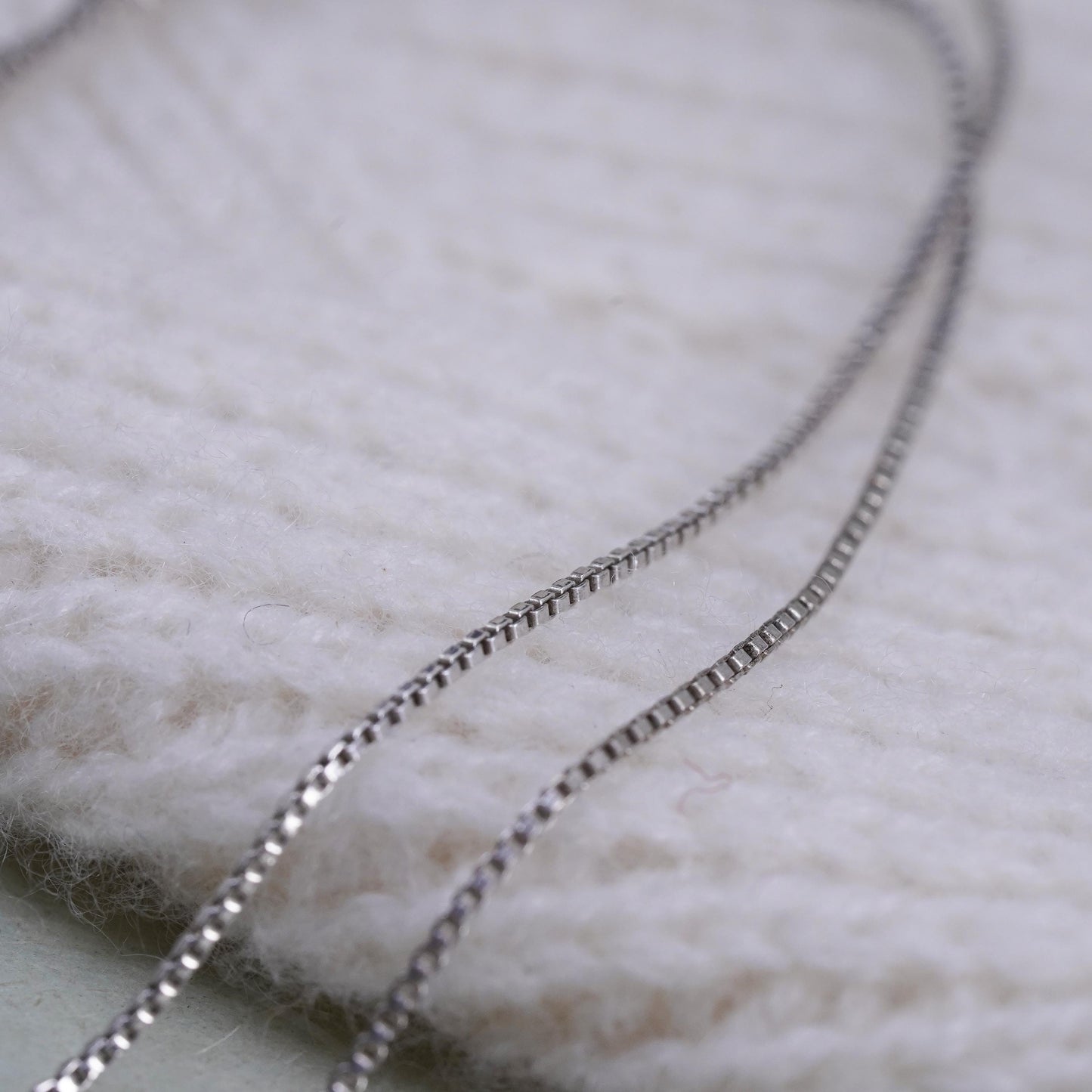 24", 1mm, Vintage Italian sterling 925 silver box chain, necklace