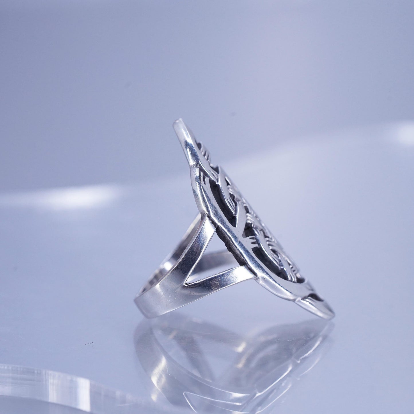 Size 9, Sterling 925 silver handmade ring, Irish Celtic knot textured band