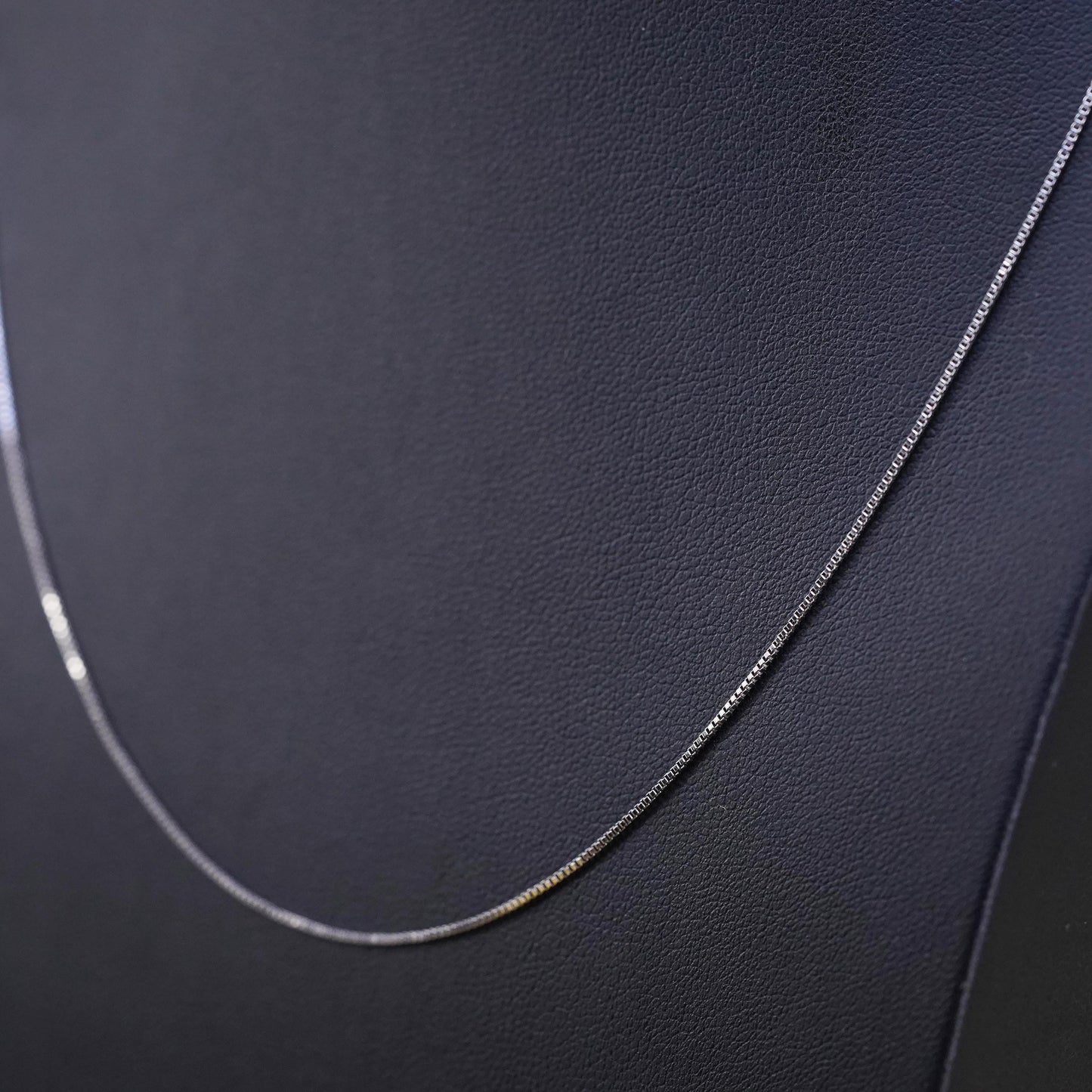 18+2", 1mm, vintage Sterling silver necklace, 925 box chain