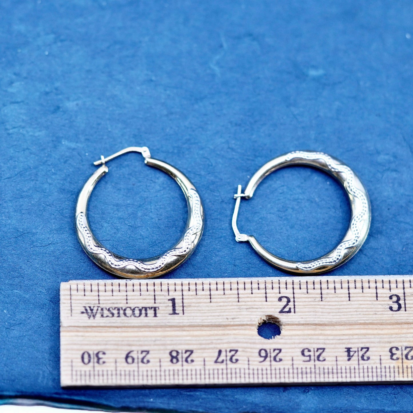 1.25”, Jordan vermeil gold filled Sterling 925 silver textured hoop earrings