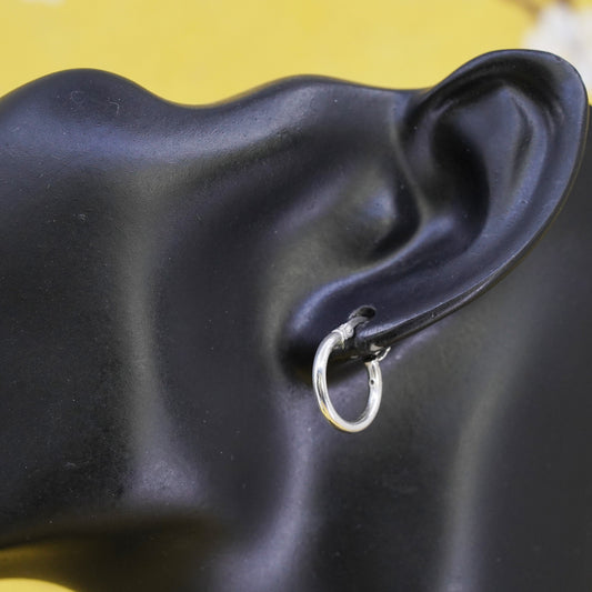 0.5”, Vintage Sterling 925 silver handmade earrings, 925 hoops