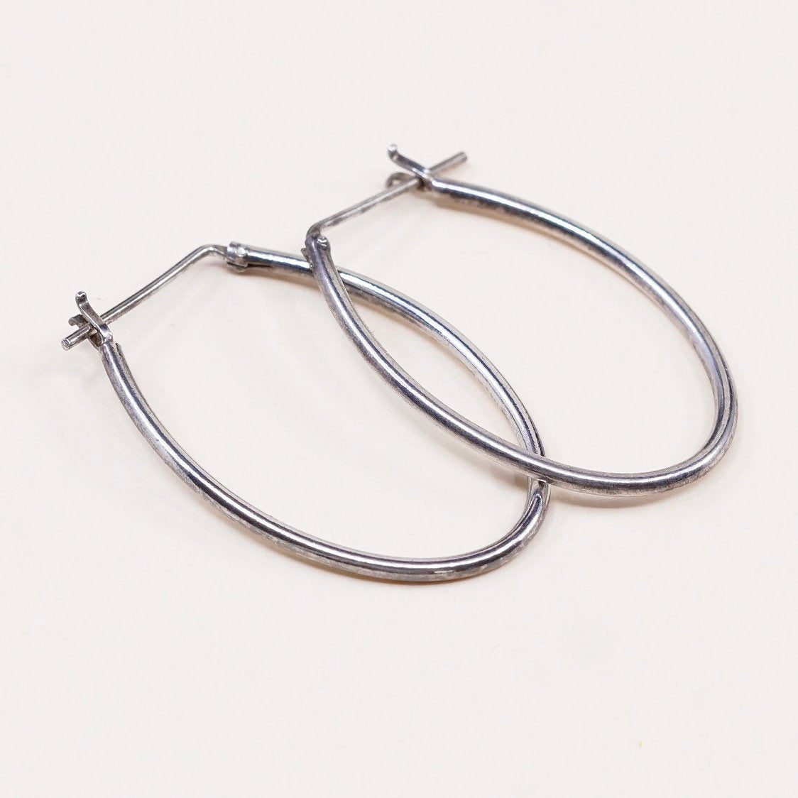 1", VTG sterling silver loop earrings, hoops, stamped 925