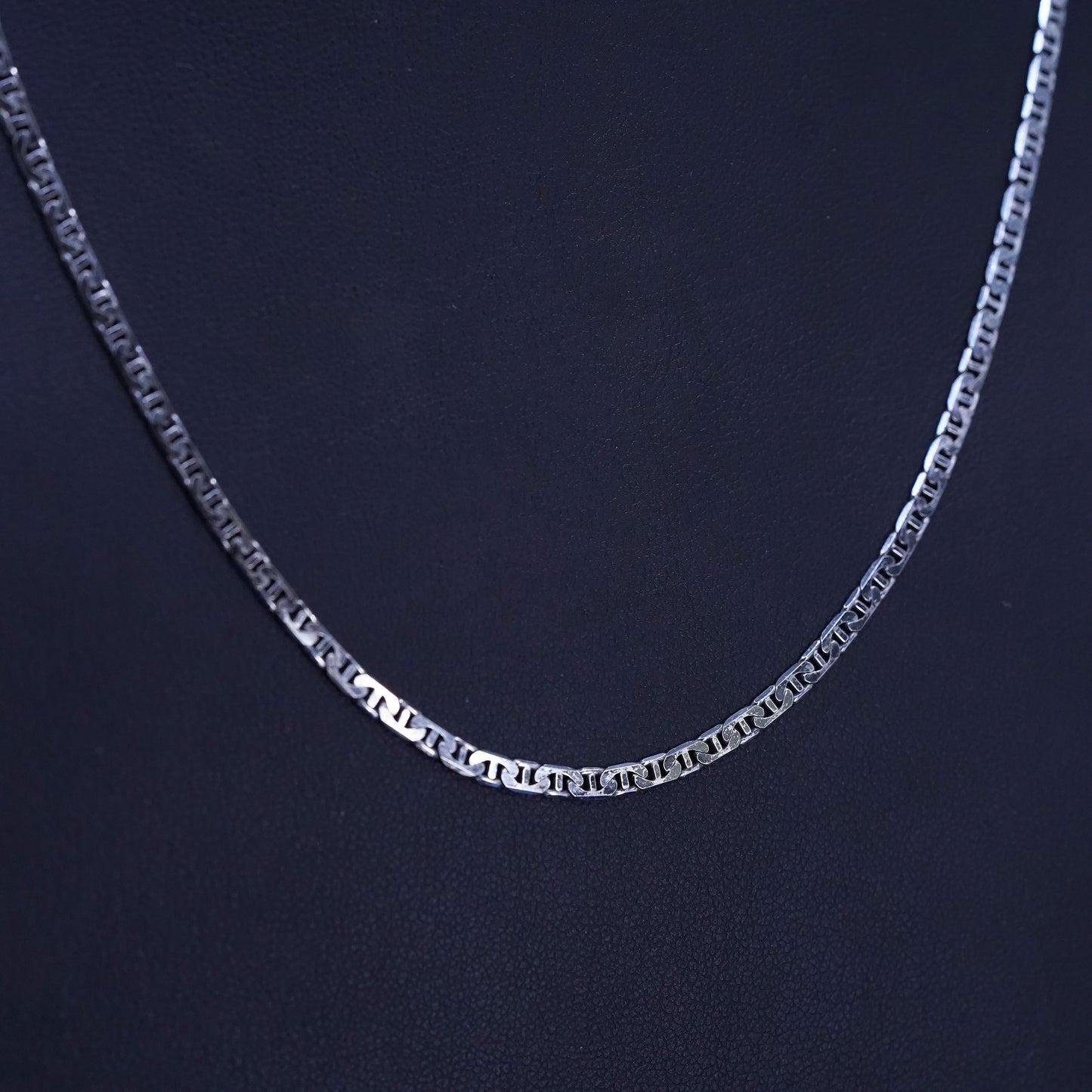 20" 3mm, vintage Sterling silver handmade necklace, 925 anchor link chain