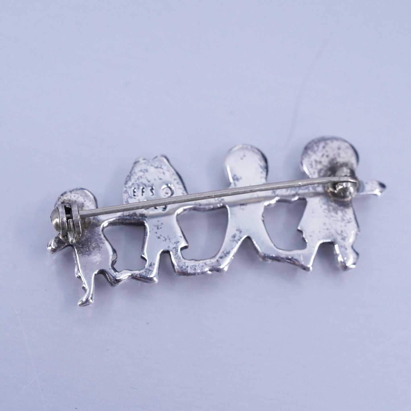 Vintage sterling silver handmade brooch, 925 save the children