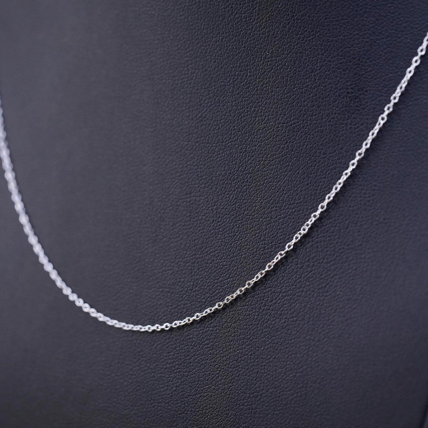 17”, 1mm, vintage Sterling silver necklace, 925 circle chain