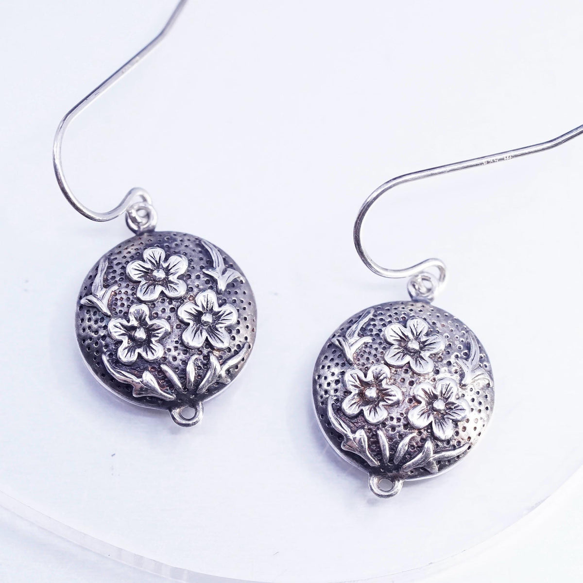 MFA Sterling Silver Floral Dangle Earrings, Museum of Fine Arts Flower Drops
