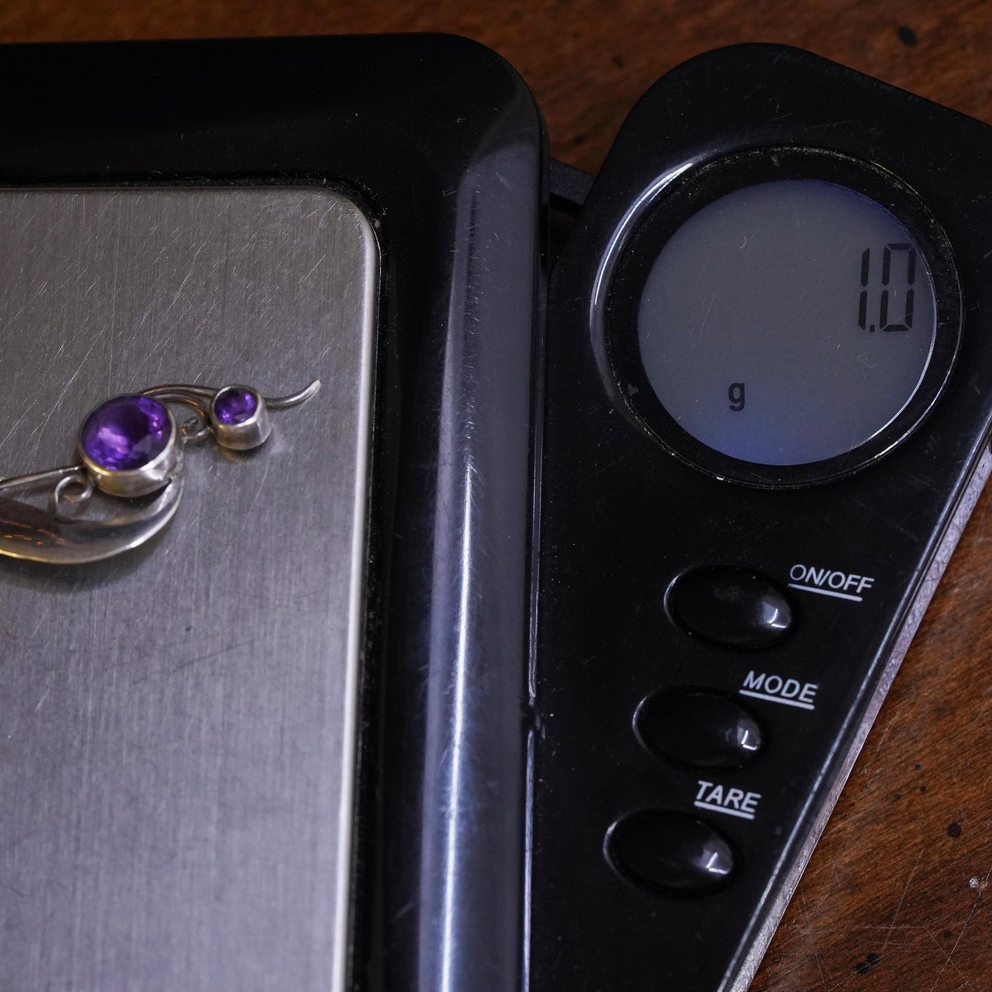 Southwestern sterling silver 925 handmade single earring with amethyst