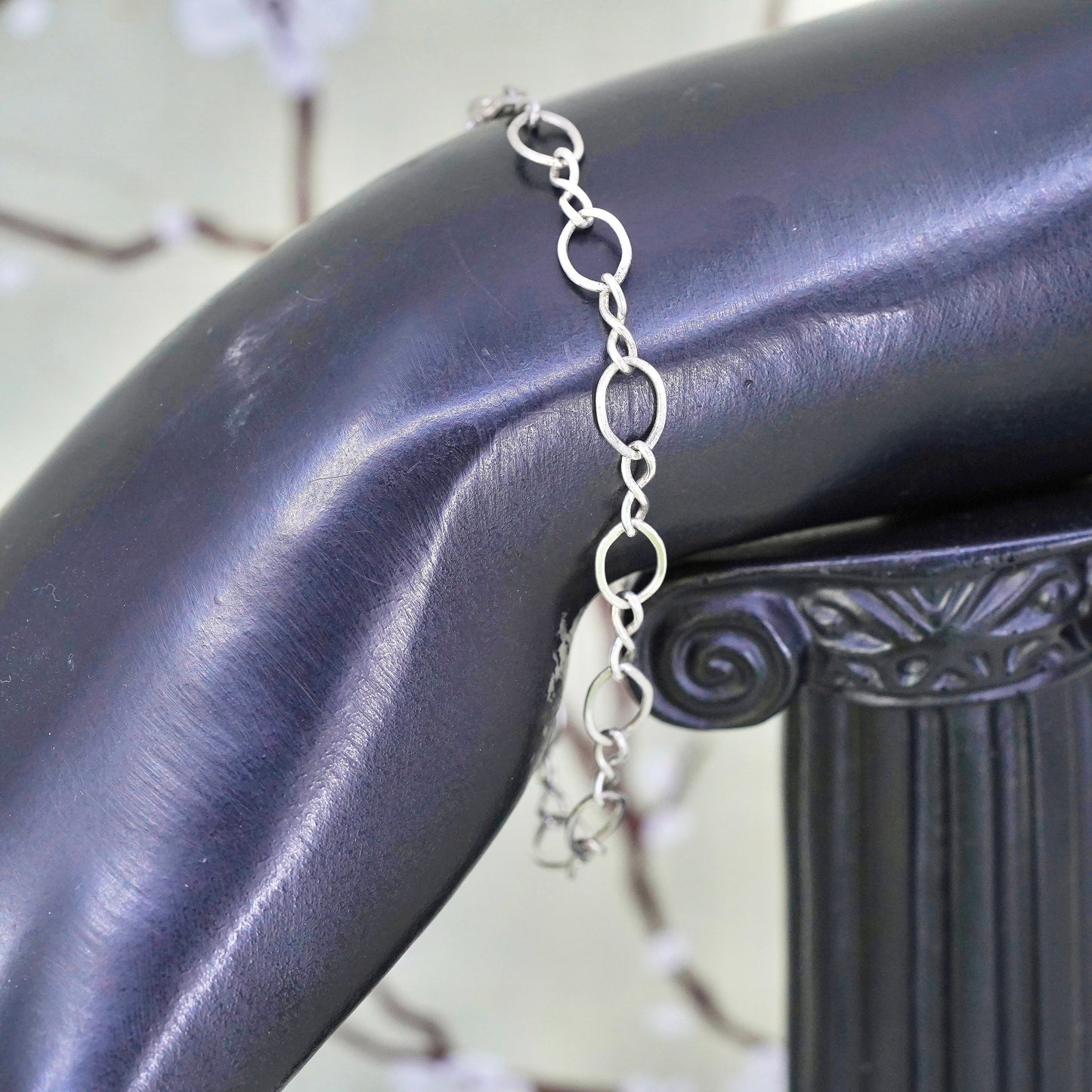 6.5”, 7mm, Vintage sterling 925 silver twisted curb bracelet