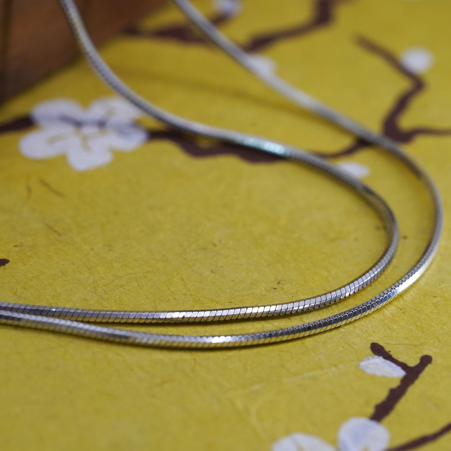 20" 1mm, vintage Italy Sterling silver snake chain, Italy 925 necklace