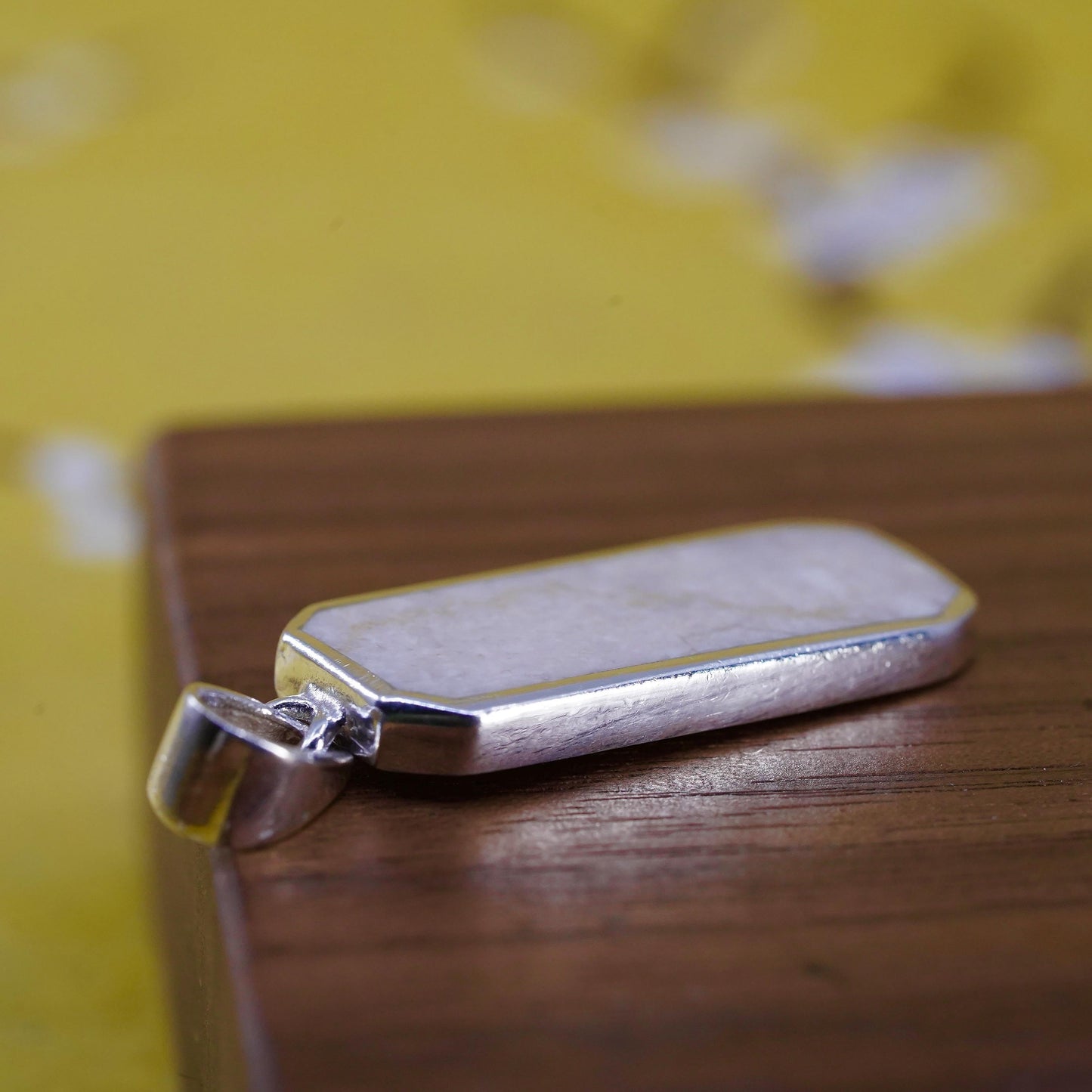 Vintage Sterling silver handmade pendant with howlite inlay
