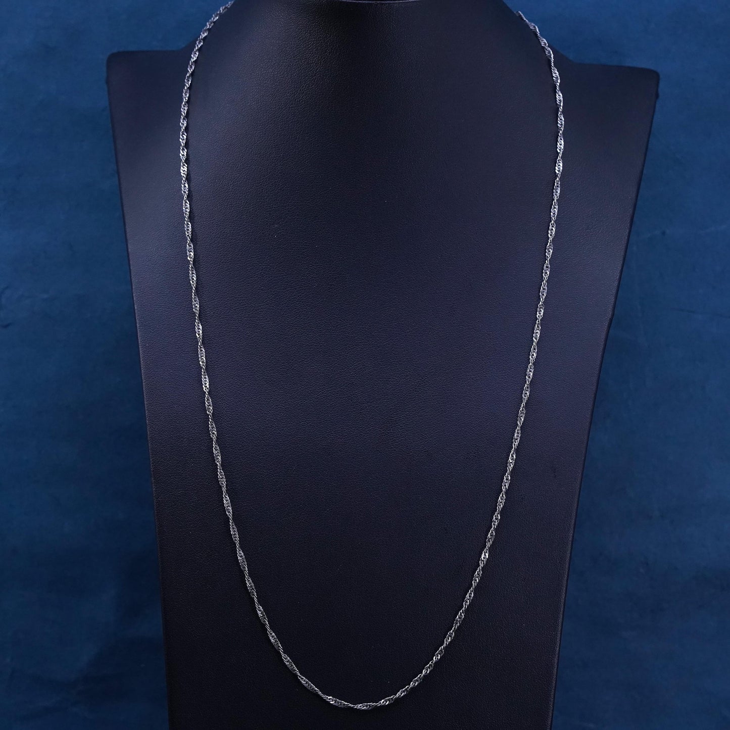 24" 2mm, Sterling silver handmade necklace, 925 twisted curb link chain